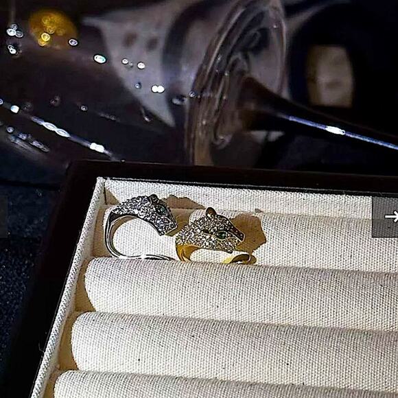 Silver Zircon Leopard Cuff Earring, Cartilage, Minimalist - Picture 7 of 8